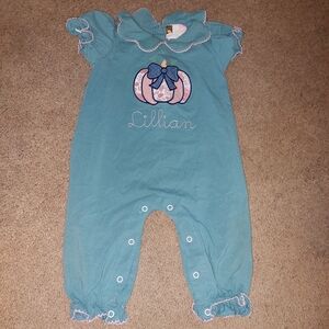 Lillian Embroidered Design With Pumpkin Size 12 Months